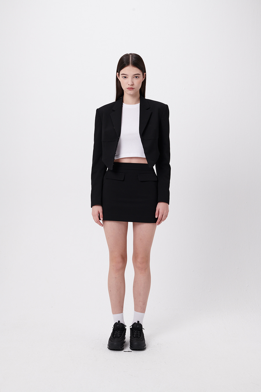 [베이비몬스터 라미 착용]Corset tailored jacket - Black